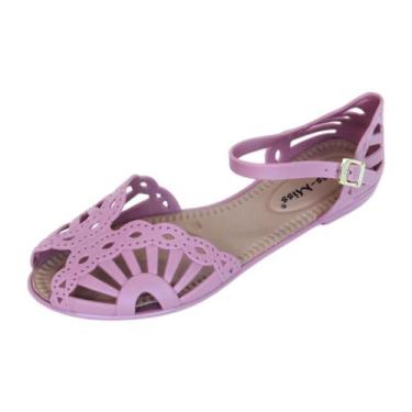 Imagem de Sandália Feminina Adulto CORTE LASER 50028 - Miss Miss, Rosa, 36