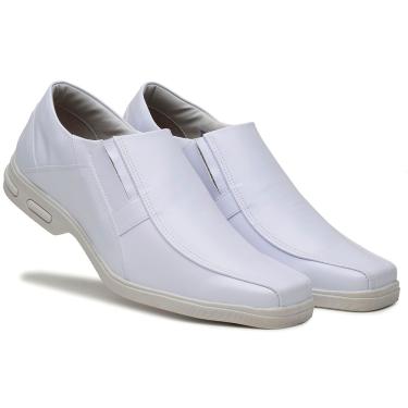 Imagem de Sapato Masculino Comfort Fly Branco Bico Quadrado 80002