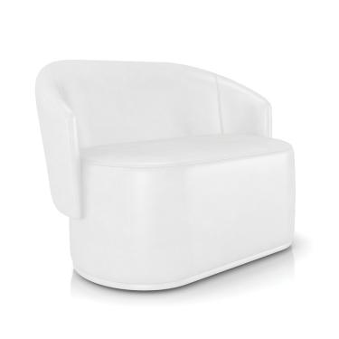 Imagem de Sofá 2 Lugares Namoradeira Orgânica para Sala Malu Sintético PU Branco M11 - D'Rossi