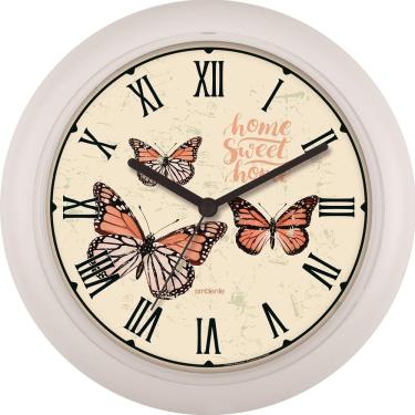Imagem de Relógio De Parede Ambiente Ref: 119070-021 Branco Borboletas