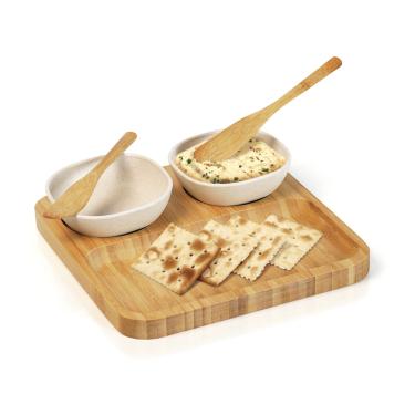 Imagem de Conjunto Para Petiscos E Patês Em Bambu / Fibra De Bambu - 5 Pçs Welf