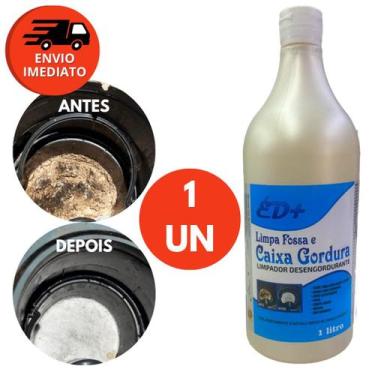 Imagem de Kit Limpa Fossa Caixa Gordura Ralo Desengordurante 1L Desentope E Luva