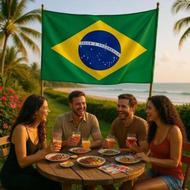 Imagem de Bandeira do Brasil Seleção 1,40m x 0,90m  Copa do Mundo 2026 - Comerci