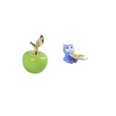 Imagem de Fenteer Escultura de Gato de Cerâmica, Ornamento para Decoração de Casa, Café Moderno, Sala de Estudo, Mesa de Jantar, Armário, Prateleira, Presente de Feriad