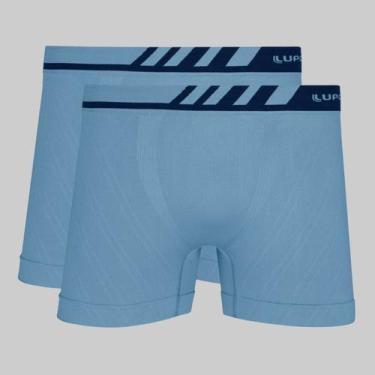 Imagem de Kit 2 Cuecas Lupo Boxer Microfibra Sem Costura 00671, Azul claro, G