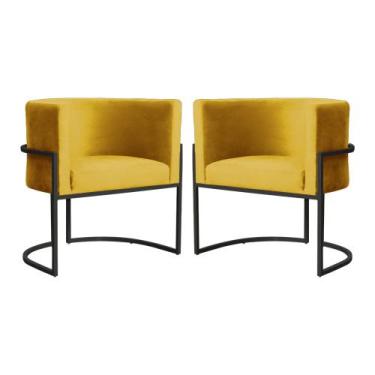 Imagem de Kit 2 Cadeiras Poltronas Luna Veludo Quarto, Recepção - Straso Móveis,