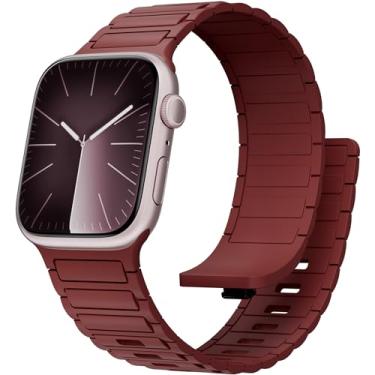 Imagem de Pulseira magnética esportiva para Apple Watch Ultra/2/3 de 49 mm, 45 mm, 46 mm, 44 mm, 42 mm, 41 mm, 40 mm, 38 mm, para Apple Watch, séries 11, 10, 9, 8, 7, 6, 5, 4, se 2