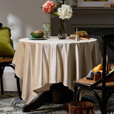 Imagem de OMMATO Toalha de mesa quadrada de veludo para fazenda, francesa, luxuosa, vintage, retrô, rústica, toalha de mesa lavável, para festa, casamento, cozinha, jantar, mesa, decoração, 132 x 132 cm