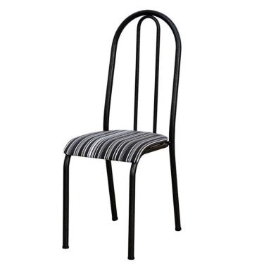 Imagem de Conjunto 8 Cadeiras 056 América Cromo Preto Listrado