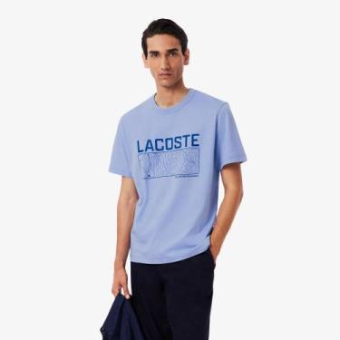 Imagem de Camiseta de Malha Estampada Média - LACOSTE, Roxo, XL