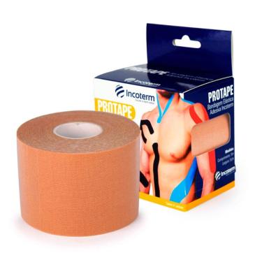 Imagem de Bandagem Elástica Adesiva Protape Incoterm Bege 1 Unidade