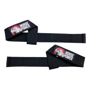 Imagem de HORSEPOWER PRO Strap de Musculação Mais Pegada Segurança Melhor Desempenho no Treino 50cm O PAR 100% Algodão Super Resistente Com 7 Camadas De Costura Ajustável Academia Força Punho CrossFit
