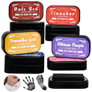 Imagem de Almofadas de tinta de dedo grandes para crianças, laváveis para artesanato, 12 cores