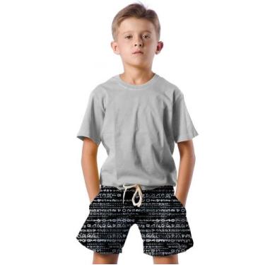 Imagem de Shorts Infantil Bermuda Calção Praia Verão Números White Cartoon 428 -