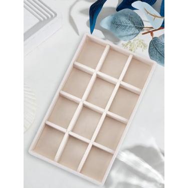 Imagem de 1 bandeja de joias, pratos retangulares de madeira mocassim para joias, bandeja de café da manhã, bandeja decorativa para armazenamento de brincos, colares, suporte de anel de noivado, 12,5 x 21 x 2,3