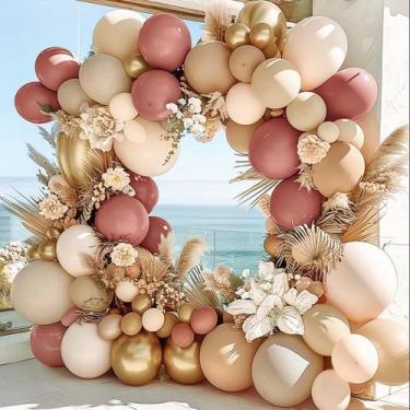 Imagem de Kit Balloon Garland Partycus Dusty Rose Mauve Pink Cream