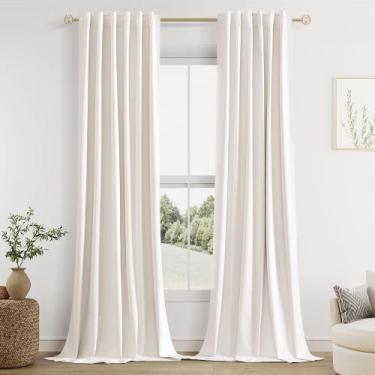 Imagem de Cortinas Guken Ivory Linen Blackout 107x229cm para sala de estar
