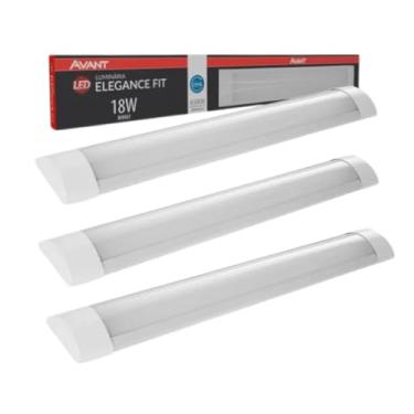 Imagem de Kit com 3 Luminárias LED de Sobrepor Ultra Fina Elegance Fit 18W 6500K Luz Branca para Teto (3)