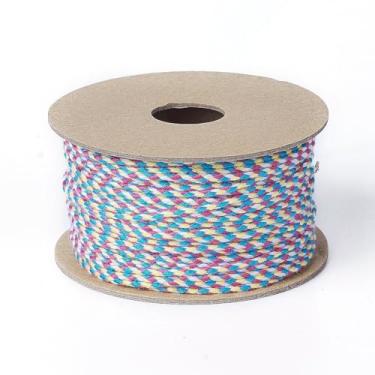 Imagem de 20 m / Fio de algodão trançado em rolo de 2 mm fio de macramê colorido faça você mesmo artesanato de joias, suprimentos para embrulhar presentes, pulseiras trançadas, decoração de parede, casa