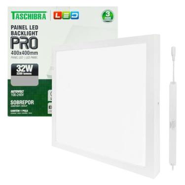 Imagem de Painel LED Taschibra Pro 32W Sobrepor 40x40cm Autovolt 110V/220V, Luz 