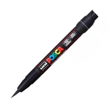 Imagem de Caneta Posca Pincel Brush Pen Marcador Uni PCF-350 - Uni-Ball,  PRETA