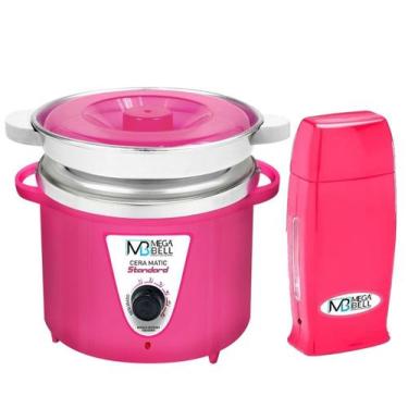 Imagem de Kit Panela Depilação Termocera 900g Com Refil Toda Rosa + Aquecedor de