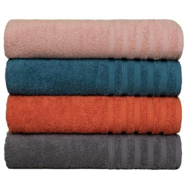 Imagem de Toalha de Banho Gigante, Kit 4 Toalha de Rosto Fio Penteado Maciez Extra, 44cm X 75cm(KIT 1)