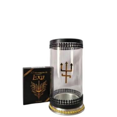 Imagem de Kit Box Exu + Porta Vela Vidro Exu Do Ouro