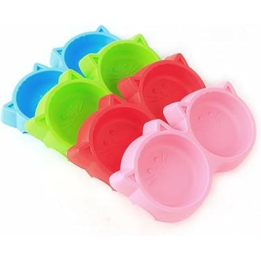 Imagem de Tigela Dupla Comedouro e Bebedouro Para Pets, 2 Compartimentos para Água e Ração