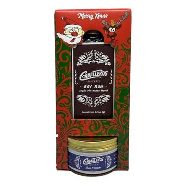 Imagem de Kit Natalino Caballeros (Bay Rum 140ml + Shine Pomade 110g + Caixa Presente)