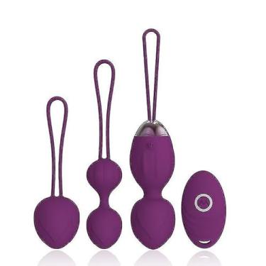 Imagem de Bolas Kegel Pesos Conjunto de Silicone para Piso Pélvico Vibrante com Controle Remoto Exercícios Treinamento Músculos Recuperação Pós-Parto Incontinência Urinária Aumento do Prazer
