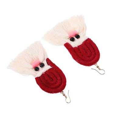 Imagem de 1 par de decoração de orelhas de borla estilo boêmio feito à mão para festas de Natal, desfiles de moda e baile de máscaras atraente e ideia de presente