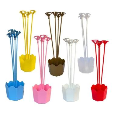 Imagem de Centro De Mesa Aniversário Cachepot Suporte Balão Ki Amarelo