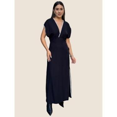 Imagem de Vestido Longo Decote em V Colcci Cor:;Tamanho:M-Feminino