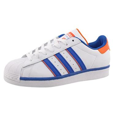 Imagem de adidas Originals Calçados Masculinos Superstar, Branco/Azul/Laranja, 3.5