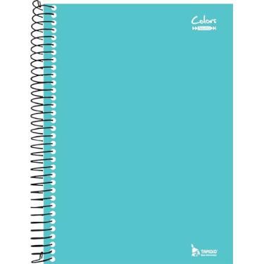 Imagem de Caderno 10 matérias 200 folhas Azul turquesa Linha Colors Tamoio