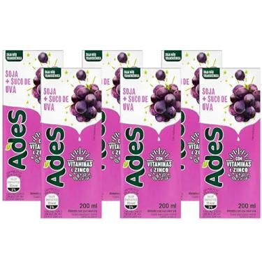 Imagem de Ades Bebida 200ml – Caixa com 6 Unidades | Diversos Sabores Disponíveis (Ades Uva 200ml - 6 unidades)