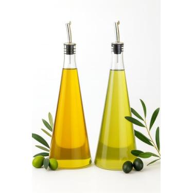 Imagem de Garrafa dispensadora de azeite de oliva para cozinha – Garrafas de vidro premium, despejador de aço inoxidável, recipiente elegante para molho de comida, conjunto de galheteiro, utensílios de balcão