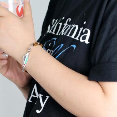 Imagem de Pulseira retangular de contas da Palestina com mapa de bandeira e design da amizade - joia esmaltada ajustável para uso diário YA6030, One Size, Aço inoxidável, Sem Pedra Preciosa