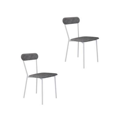 Imagem de Cadeira Vintage Emília Fixa C-4 Pes 450 X 505 X 810 Mm C-2 Un. Pés Brancos. Cy.nevoa Prata Névoa Prata City