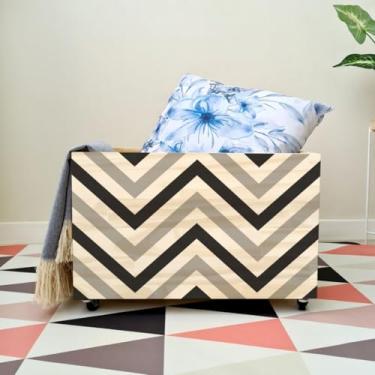 Imagem de Caixote Organizador com Rodas 30x30x50cm - Cesto Organizador de Brinquedos e Roupas - Madeira Pinus(CX015)