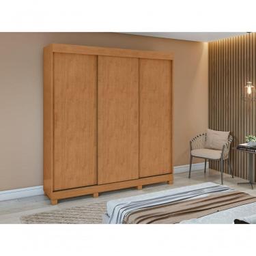 Imagem de Guarda Roupa Saion 3 Portas Sem Espelho Com Pés - Lopas Amendoa Clean