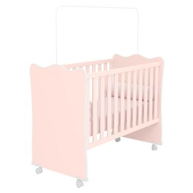 Imagem de Berço Com 4 Pés Rodizio Tóquio Rosa Acetinado