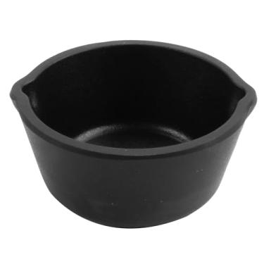 Imagem de G.E.T. Copo redondo para molho de melamina estilo ramekin de ferro fundido preto de 142 g (conjunto de 12) | Para condimentos, molhos e acompanhamentos