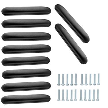 Imagem de HMZ Apoio de braço acolchoado de comprimento total preto 26 cm de comprimento para cadeira de rodas e almofadas de braço de transporte, preto (1 par) compatível com todas as marcas (10 peças 26-1/10.2