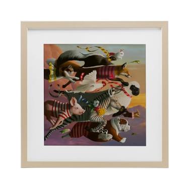 Imagem de Stupell Industries Impressão emoldurada de bétula grossa como ladrões animais sob vidro, design de Heather Gauthier, 13 x 13