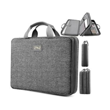 Imagem de ZINZ Capa para laptop 15 15.6 40.6 cm, bolsa de mão expansível para computador com vários bolsos compatível com MacBook Pro de 16 polegadas M4/M3/M2/M1, MacBook Air/Pro de 15 polegadas e notebooks de