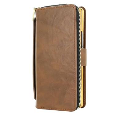 Imagem de LTLMYDAM Capa de couro para Samsung Galaxy Z Fold 7, protetor de tela galvanizado, capa vintage, carteira de grande capacidade, latão, dobra 7