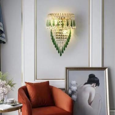 Imagem de Luminária de parede LED contemporânea colorida com design de cristal, criativa para sala de estar, quarto, escritório, quarto modelo, hotel, casa de campo, corredor, iluminação decorativa de