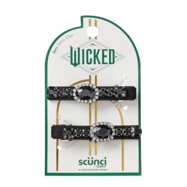 Imagem de Wicked Elphaba clipes de salão de strass - grampos de cabelo - grampos de cabelo para mulheres - presentes para ela - acessórios de cabelo - Scunci by Conair - pacote com 2